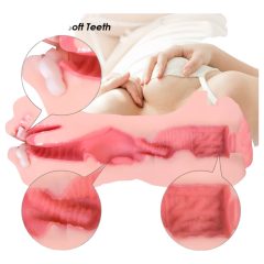   Vibeconnect - realistični masturbator za usta in pičko (naravno črn)