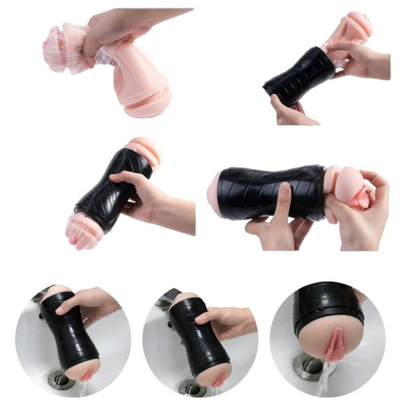 Vibeconnect - naravna usta in črna realistična masturbator lutka