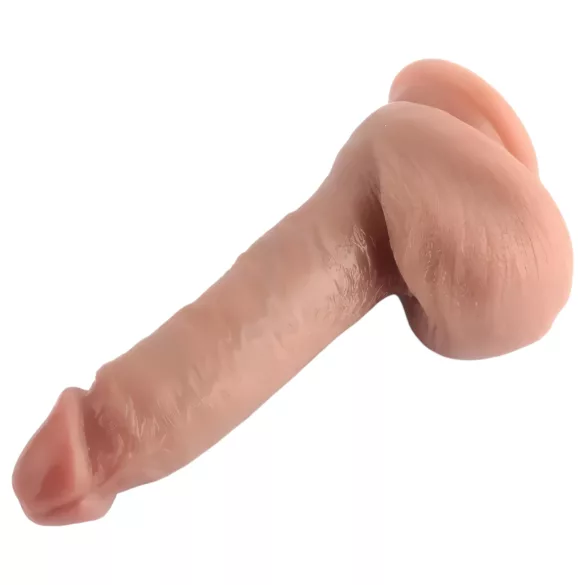 Dual Density - realistični dildo z modoma in priseskom - 18 cm (naraven)