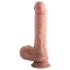 Dual Density - realistični dildo z modoma in priseskom - 20 cm (naraven)