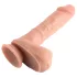 Dual Density - realistični dildo z modoma in priseskom - 20 cm (naraven)
