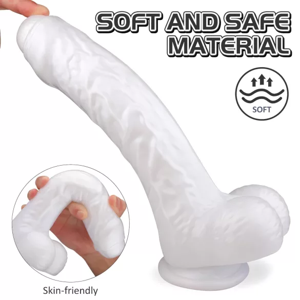 Sex HD Martin - realistični dildo s priseskom in modami - bel