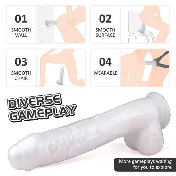 Sex HD Martin - realistični dildo s priseskom in modami - bel