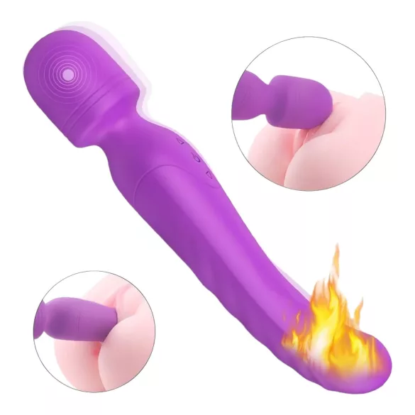 Sex HD Iris - vibrator za masažo z grelcem in 2 motorjema - vijoličen