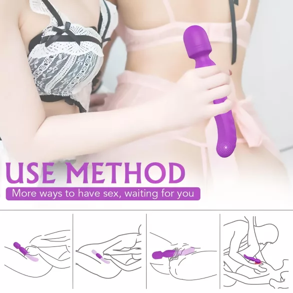 Sex HD Iris - vibrator za masažo z grelcem in 2 motorjema - vijoličen