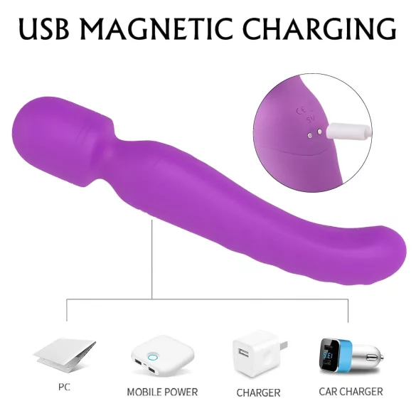 Sex HD Iris - vibrator za masažo z grelcem in 2 motorjema - vijoličen