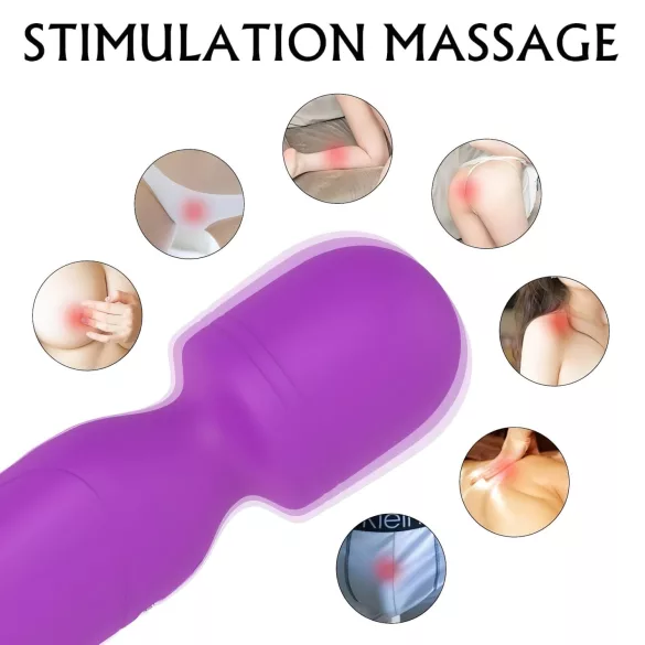 Sex HD Iris - vibrator za masažo z grelcem in 2 motorjema - vijoličen