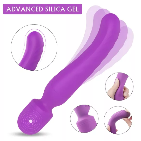 Sex HD Iris - vibrator za masažo z grelcem in 2 motorjema - vijoličen