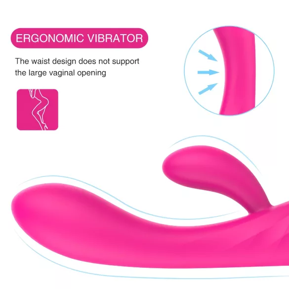 Sex HD Muses - vibracijski masažer za segrevanje - polnjenje USB - roza