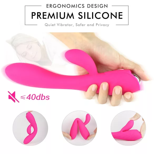 Sex HD Muses - vibracijski masažer za segrevanje - polnjenje USB - roza
