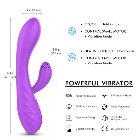 Sex HD Muses - vibrator na polnjenje - vodoodporen - vijoličen