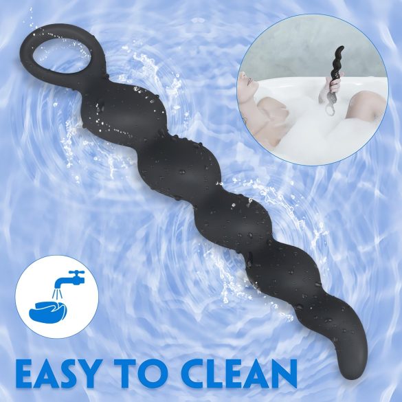 Sex HD Steven - analni dildo z biseri - črna