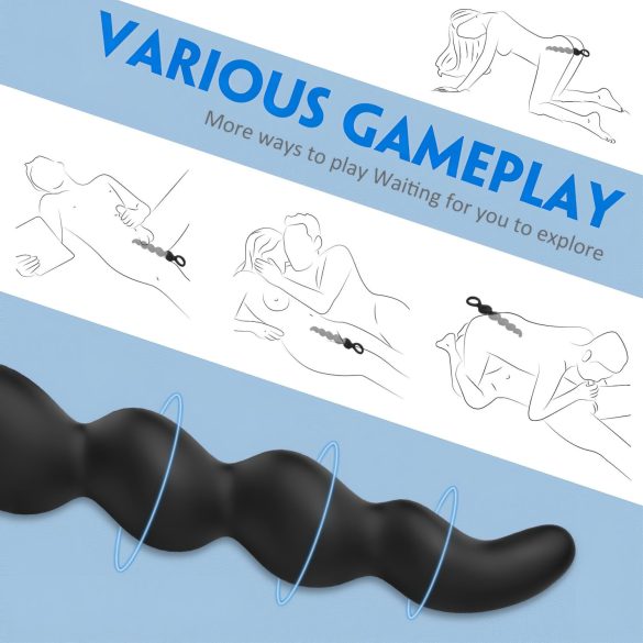 Sex HD Steven - analni dildo z biseri - črna