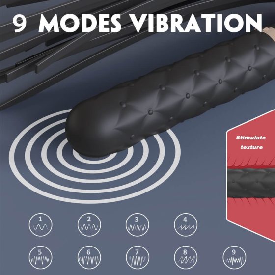Sex HD Bloody Mary - Vodoodporni vibrator in bič z možnostjo polnjenja (črn)