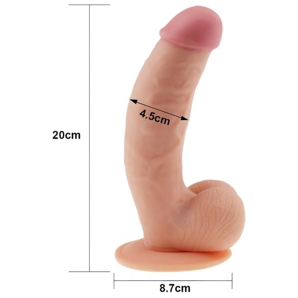 Lovetoy Ultra Soft - realistični dildo - prožen, 21,5 cm - naravna barva