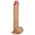 Lovetoy King-Sized - realistični dildo s priseskom - 25 cm naravna barva