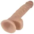 Lovetoy Real Extreme - dildo z vakuumsko osnovo - 21 cm - naravna barva