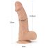 Lovetoy Real Extreme - dildo z vakuumskim nastavkom - 23 cm - kožna barva