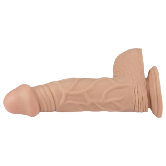 Lovetoy Real Extreme - dildo z vakuumskim nastavkom - 23 cm - kožna barva