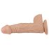 Lovetoy Real Extreme - dildo z vakuumskim nastavkom - 23 cm - kožna barva