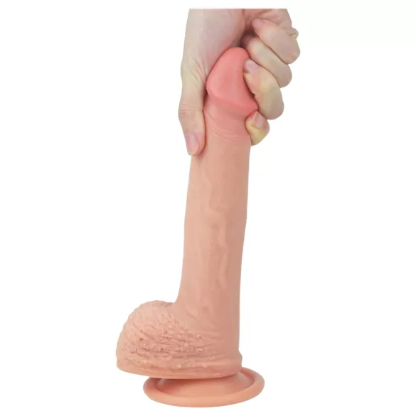 Lovetoy Nature Cock - realistični dildo s priseskom - 21 cm - natur