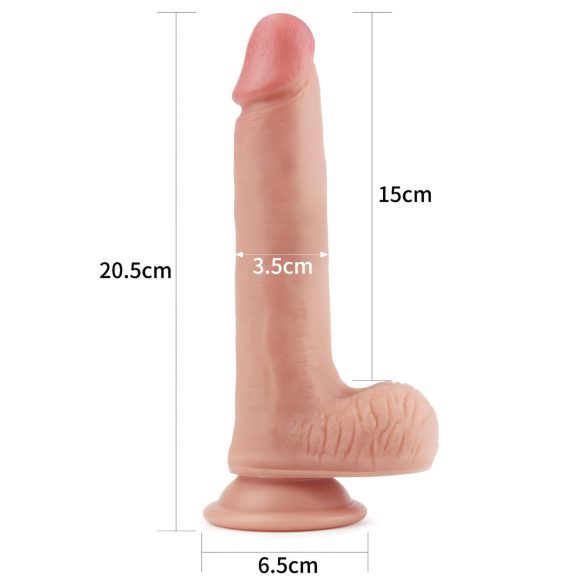 Lovetoy Nature Cock - realistični dildo - dvoplastni - 20 cm - natur