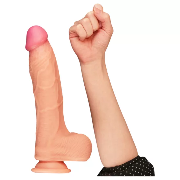 Lovetoy Nature Cock - realistični dildo z dvojnim slojem - 25 cm - naravno