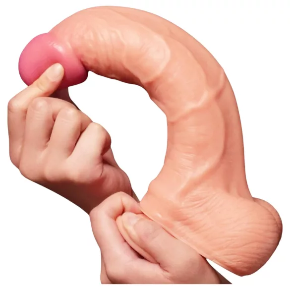 Lovetoy Nature Cock - realistični dildo z dvojnim slojem - 25 cm - naravno