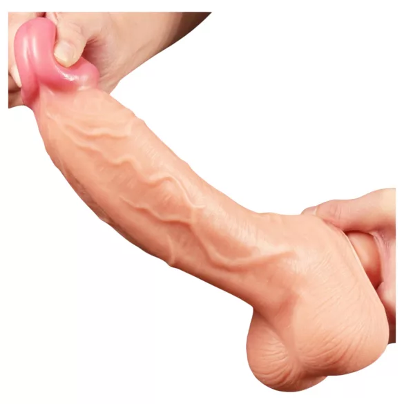 Lovetoy Nature Cock - realistični dildo z dvojnim slojem - 25 cm - naravno