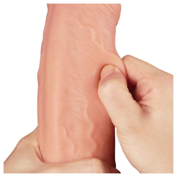 Lovetoy Nature Cock - realistični dildo z dvojnim slojem - 28 cm - kožna barva