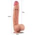 Lovetoy Nature Cock - realistični dildo - dvoplastni - 30 cm - natur