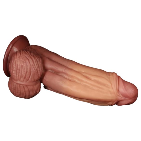 Lovetoy - realistični dildo z dvojnim slojem - 26 cm - naravna barva