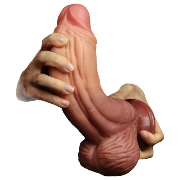 Lovetoy - realistični dildo z dvojnim slojem - 26 cm - naravna barva