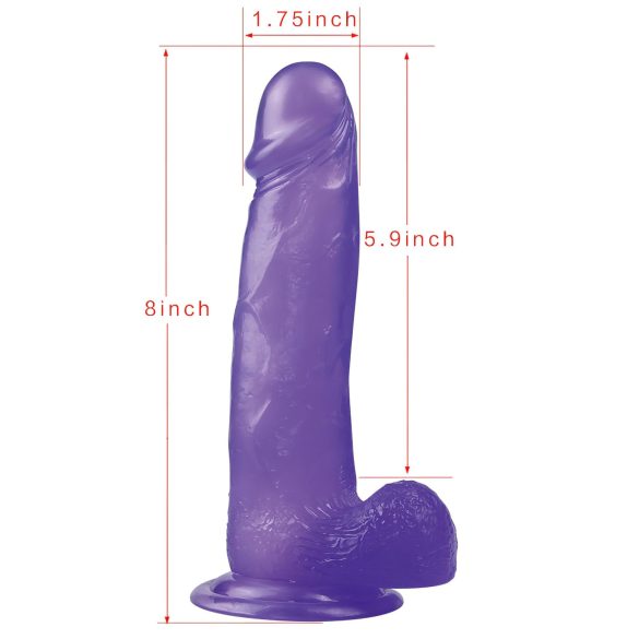 Lovetoy - dildo z nastavkom za pritrditev - 20 cm - vijolična