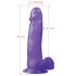 Lovetoy - dildo z nastavkom za pritrditev - 20 cm - vijolična