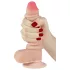 Lovetoy - dildo z dvojnim slojem - 18 cm - naravna barva