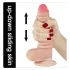 Lovetoy - dildo z dvojnim slojem - 18 cm - naravna barva