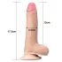 Lovetoy - dildo z dvojnim slojem - 18 cm - naravna barva