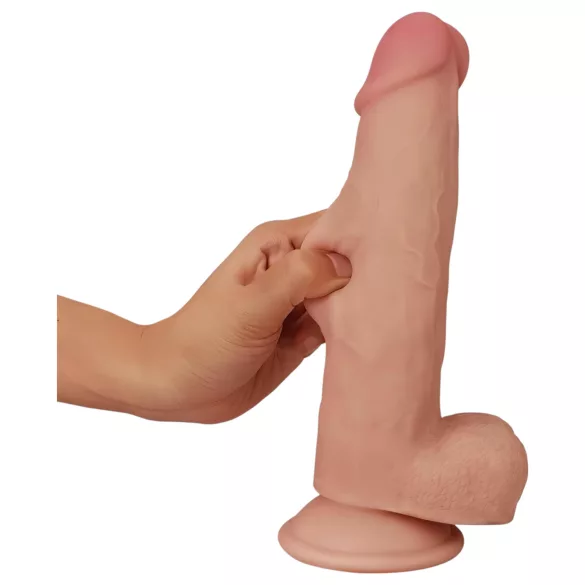 Lovetoy - dvoplastni dildo - realističen občutek - 21 cm naravna barva