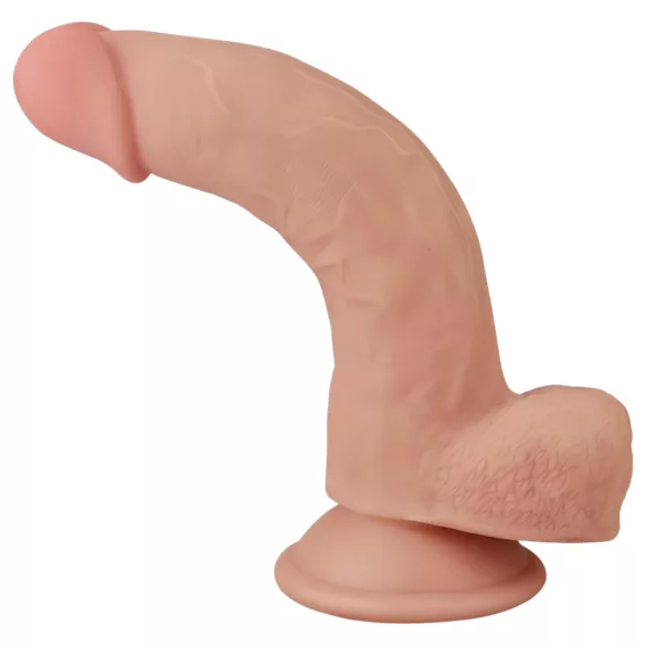 Lovetoy - dvoplastni dildo - realističen občutek - 21 cm naravna barva