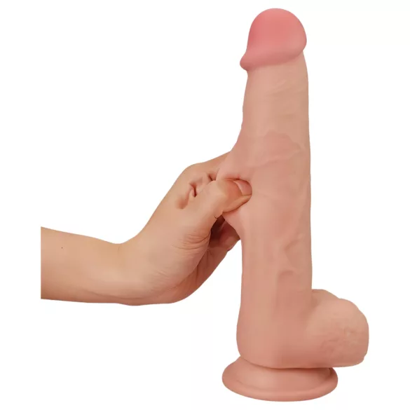 Lovetoy - dildo z dvema plastema - 23 cm - naravna barva