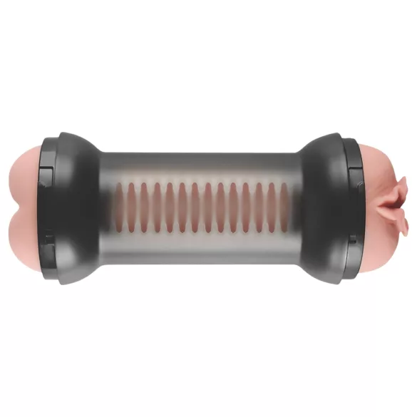 Lovetoy - masturbator vagina in anus - naravna barva