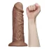 Lovetoy Chubby - realistični dildo z vakuumskim držalom - 25 cm - naravna barva