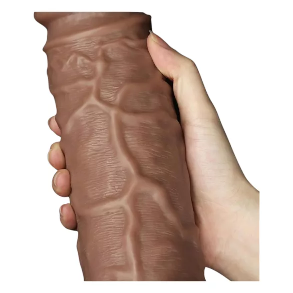 Lovetoy Chubby - realistični dildo z vakuumskim držalom - 25 cm - naravna barva