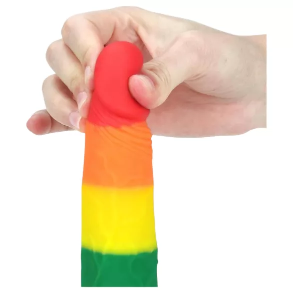Lovetoy Prider - realistični dildo - 19 cm - mavrični