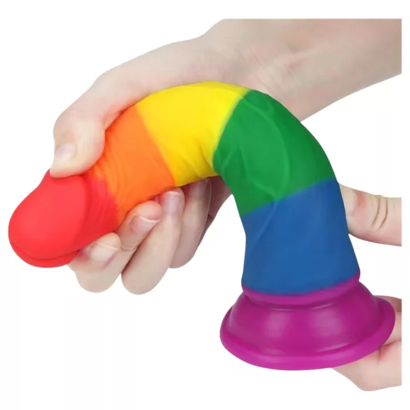 Lovetoy Prider - realistični dildo - 19 cm - mavrični