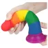 Lovetoy Prider - realistični dildo - 19 cm - mavrični