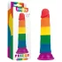 Lovetoy Prider - realistični dildo - 19 cm - mavrični