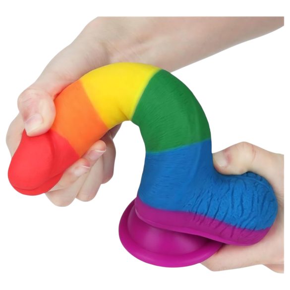 Lovetoy Prider - življenjski dildo z modi - 20cm (mavrica)