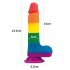 Lovetoy Prider - življenjski dildo z modi - 20cm (mavrica)
